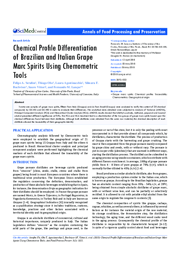 (PDF) Chemical Profile Differentiation of Brazilian and Italian Grape ...