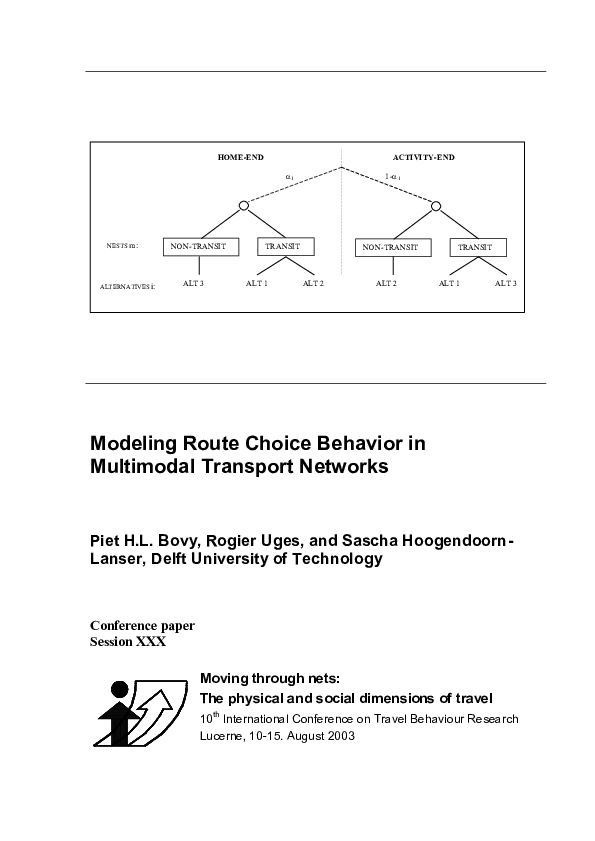(PDF) Modeling Route Choice Behavior in Multimodal Transport Networks