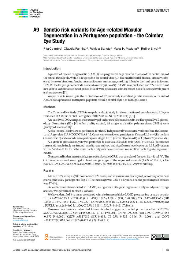 (PDF) Genetic risk variants for Age-related Macular Degeneration in a ...