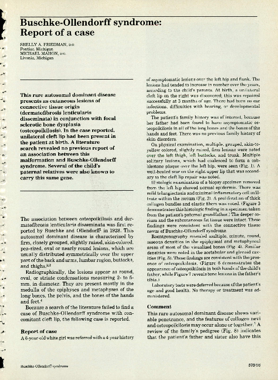 (PDF) BuschkeOllendorff syndrome report of a case Shelly Friedman