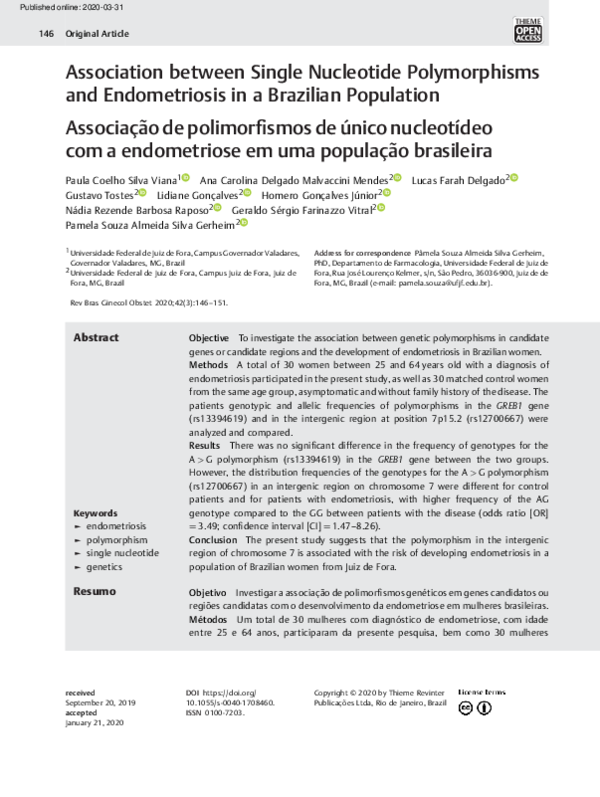 (PDF) Association between Single Nucleotide Polymorphisms and ...