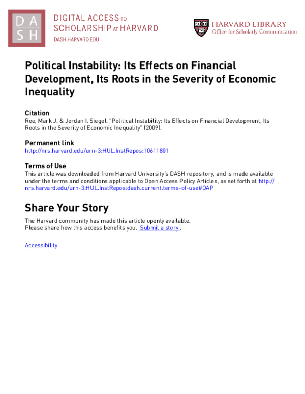 (PDF) Political instability: Its effects on financial development, its ...