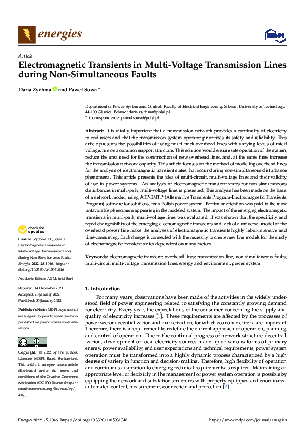 (PDF) Electromagnetic Transients in Multi-Voltage Transmission Lines ...