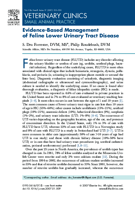 (PDF) Evidence-Based Management of Feline Lower Urinary Tract Disease
