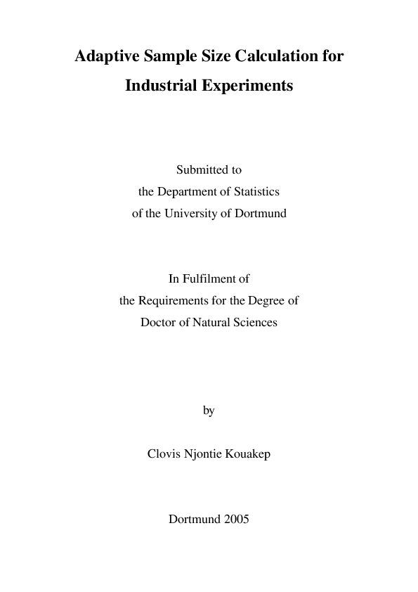 (PDF) Adaptive sample size calculation for industrial experiments