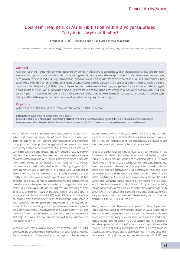 (PDF) Upstream Treatment of Atrial Fibrillation with n-3 ...