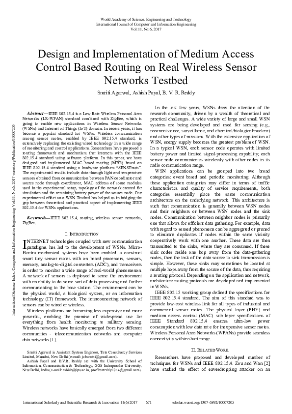 (PDF) Design And Implementation Of Medium Access Control Based Routing ...