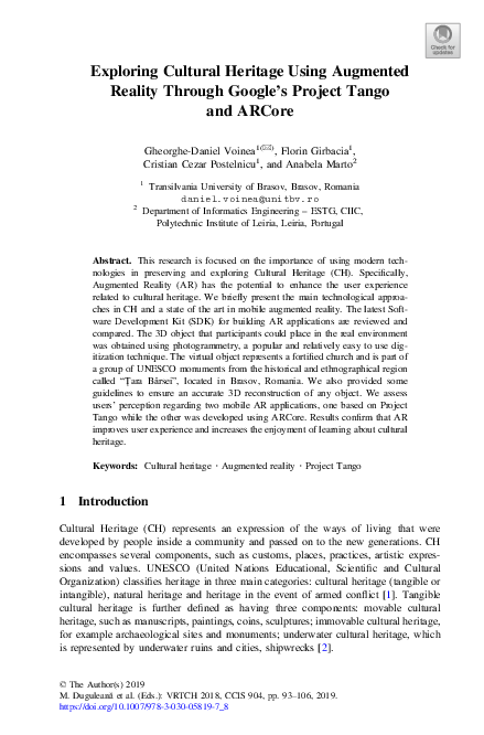 (PDF) Exploring Cultural Heritage Using Augmented Reality Through ...
