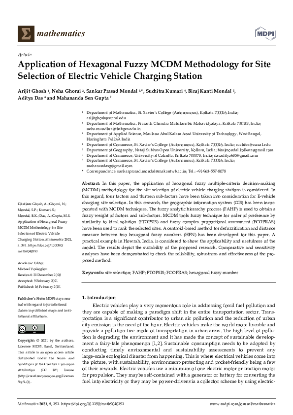 (PDF) Application of Hexagonal Fuzzy MCDM Methodology for Site ...