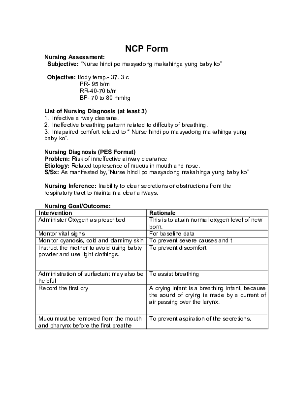 (DOC) Nursing Assessment: NCP Form