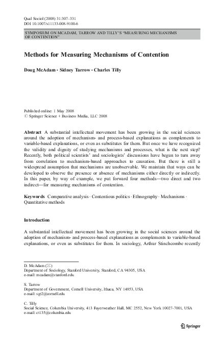 (PDF) Methods for measuring mechanisms of contention