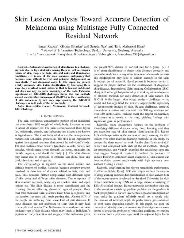 (PDF) Skin Lesion Analysis Toward Accurate Detection of Melanoma using ...