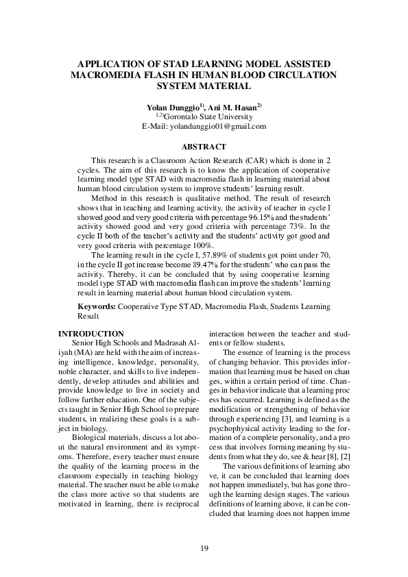 (PDF) Application of Stad Learning Model Assisted Macromedia Flash in ...