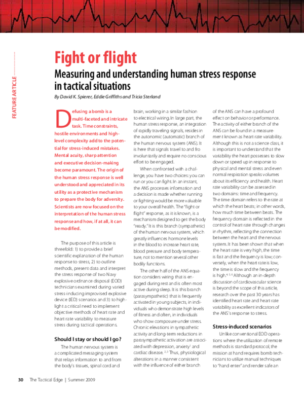 (PDF) Fight or flight Measuring and understanding human stress response ...