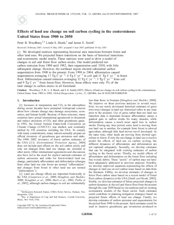 (PDF) Effects of land use change on soil carbon cycling in the ...