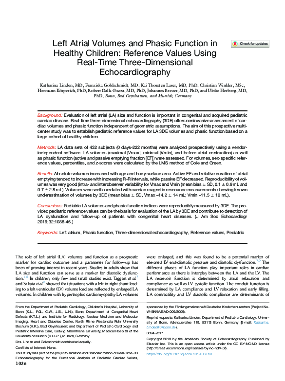 (PDF) Left Atrial Volumes and Phasic Function in Healthy Children ...