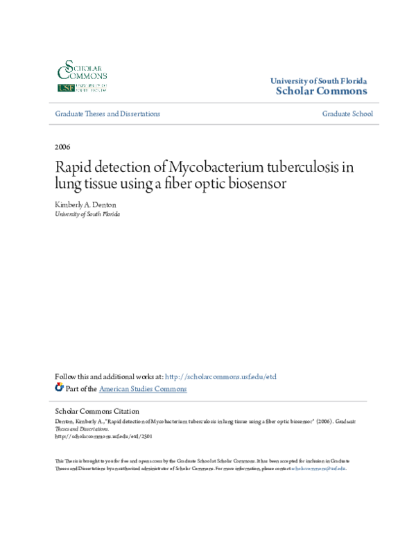 (PDF) Rapid Detection of Mycobacterium Tuberculosis in Lung Tissue ...
