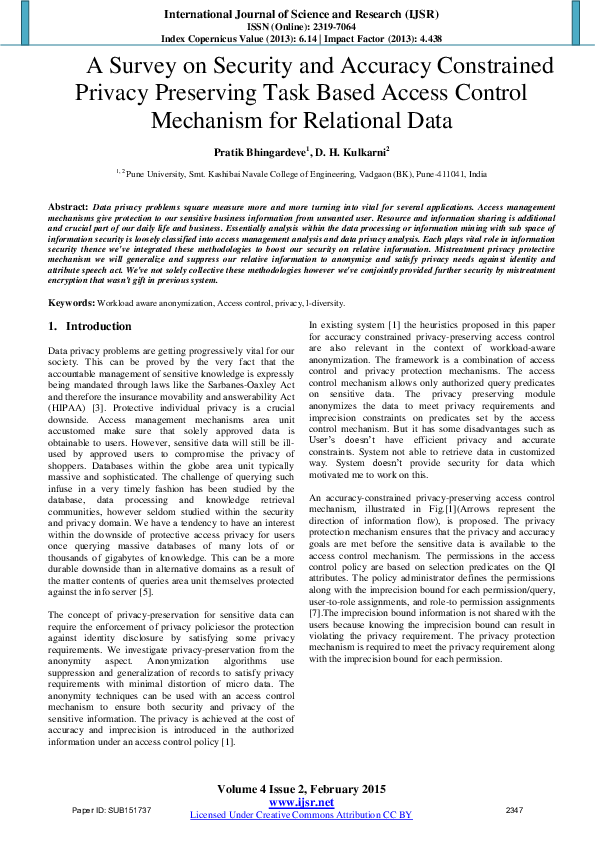 (PDF) A Survey on Security and Accuracy Constrained Privacy Preserving ...