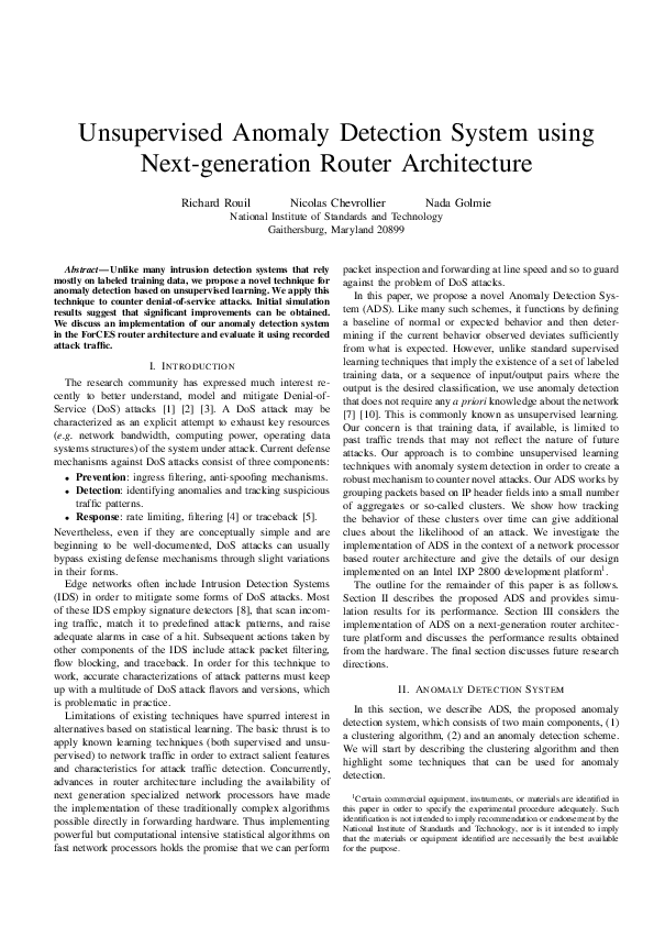 (PDF) Unsupervised anomaly detection system using next-generation ...