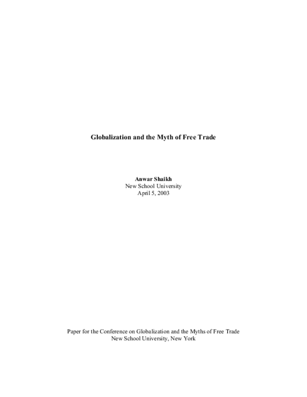 (PDF) Globalization and the myth of free trade