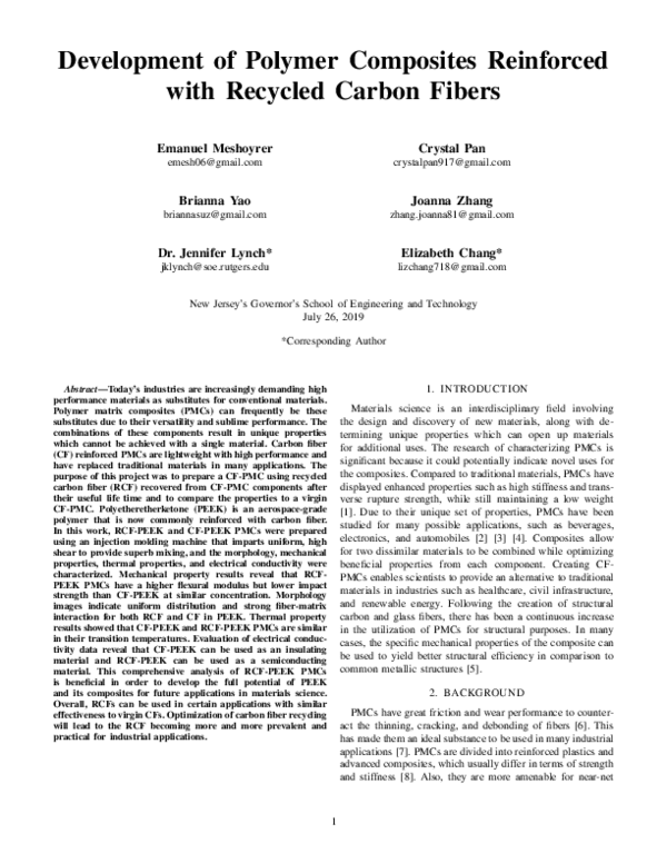(PDF) Development of Polymer Composites Reinforced with Recycled Carbon ...