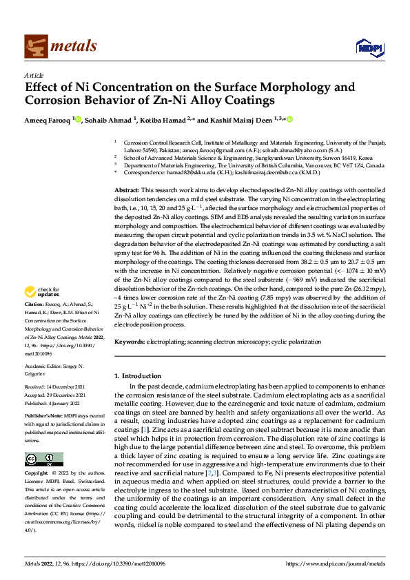 (PDF) Effect of Ni Concentration on the Surface Morphology and ...