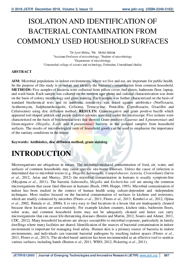 (PDF) Isolation and Identification of Bacterial Contamination from ...