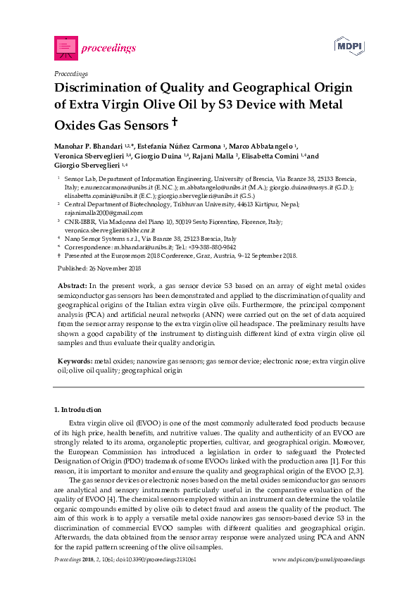 (PDF) Discrimination of Quality and Geographical Origin of Extra Virgin ...