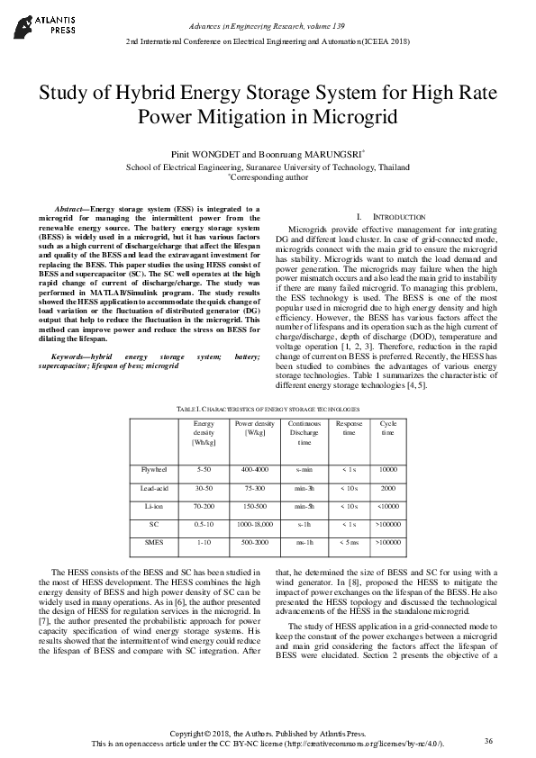 (PDF) Study of Hybrid Energy Storage System for High Rate Power ...