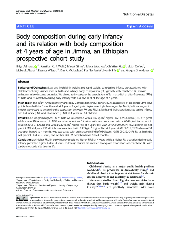 (PDF) Body composition during early infancy and its relation with body ...
