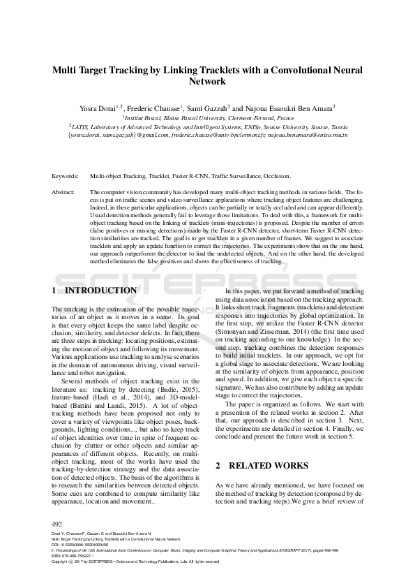 (PDF) Multi Target Tracking by Linking Tracklets with a Convolutional ...
