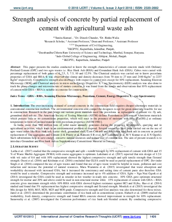 (PDF) Strength analysis of concrete by partial replacement of cement ...