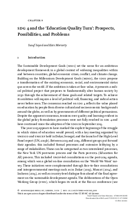 (PDF) SDG 4 and the ‘Education Quality Turn’