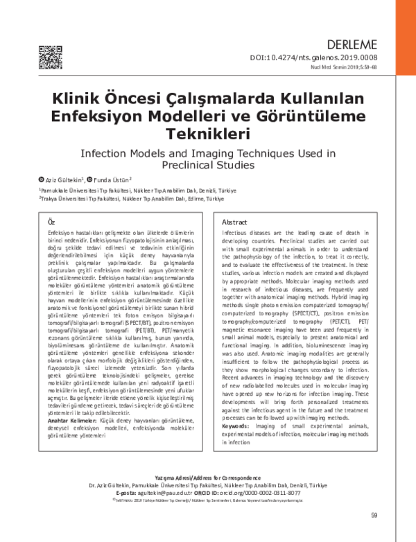 (PDF) Infection Models and Imaging Techniques Used in Preclinical Studies