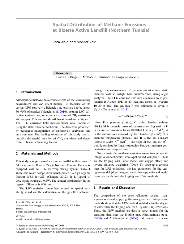 (PDF) Spatial Distribution of Methane Emissions at Bizerte Active ...