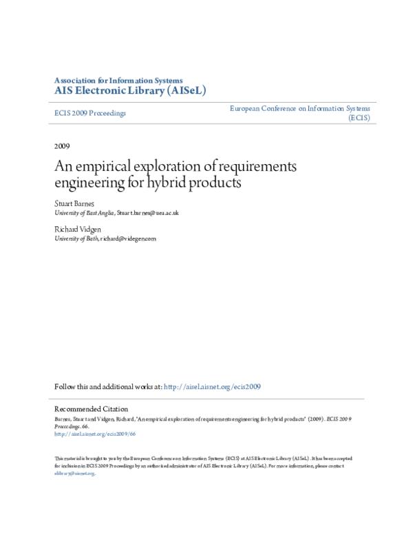 (PDF) An empirical exploration of requirements engineering for hybrid ...