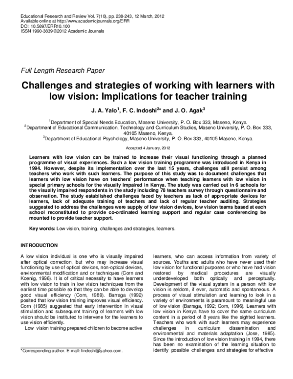 (PDF) Challenges and strategies of working with learners with low ...