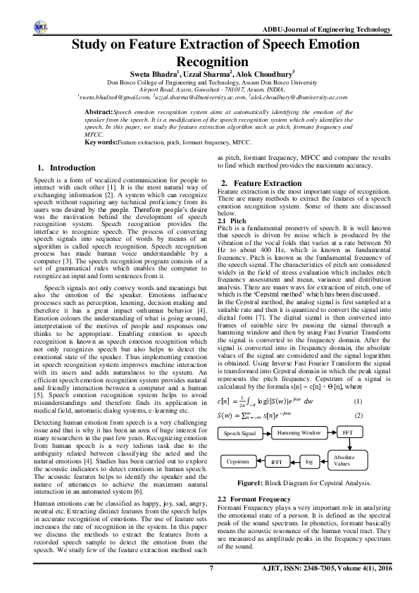 (PDF) Study on Feature Extraction of Speech Emotion Recognition