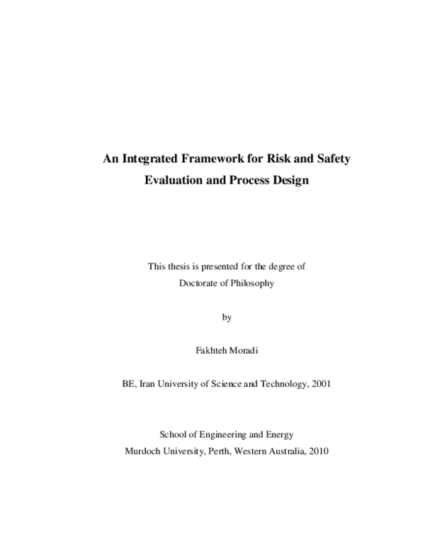 (PDF) An integrated framework for risk and safety evaluation and ...