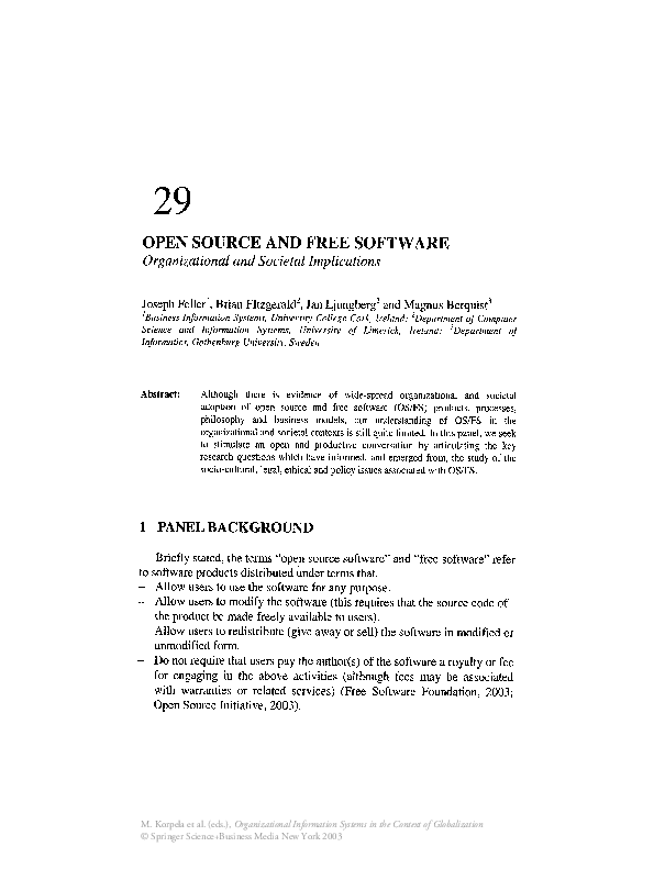 (PDF) Open Source and Free Software