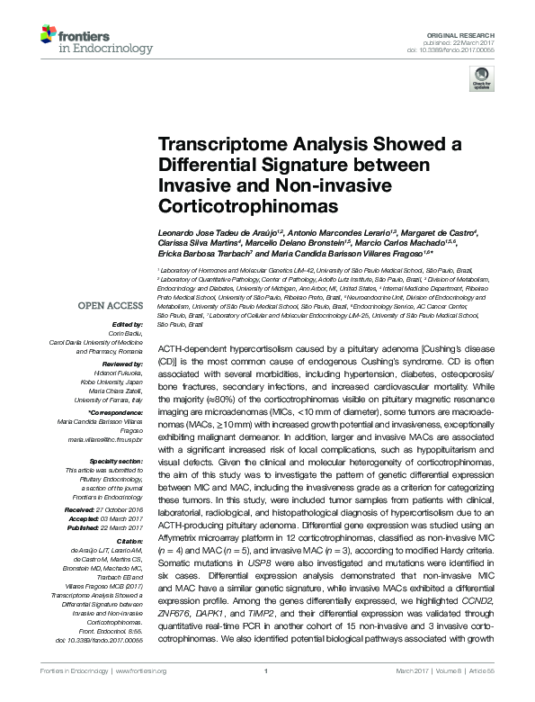 (PDF) Transcriptome Analysis Showed a Differential Signature between ...