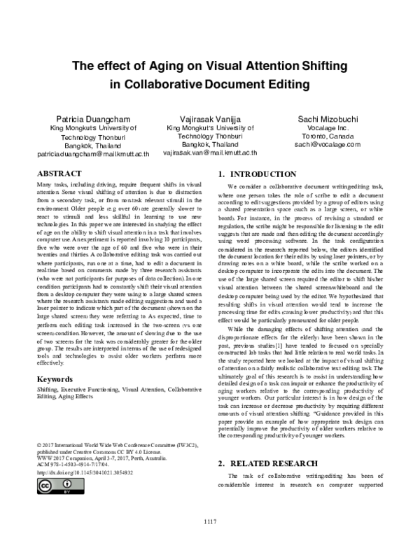 (PDF) The Effect of Aging on Visual Attention Shifting in Collaborative ...