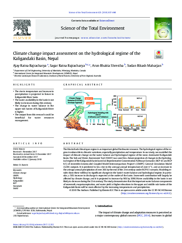 (PDF) Climate change impact assessment on the hydrological regime of ...