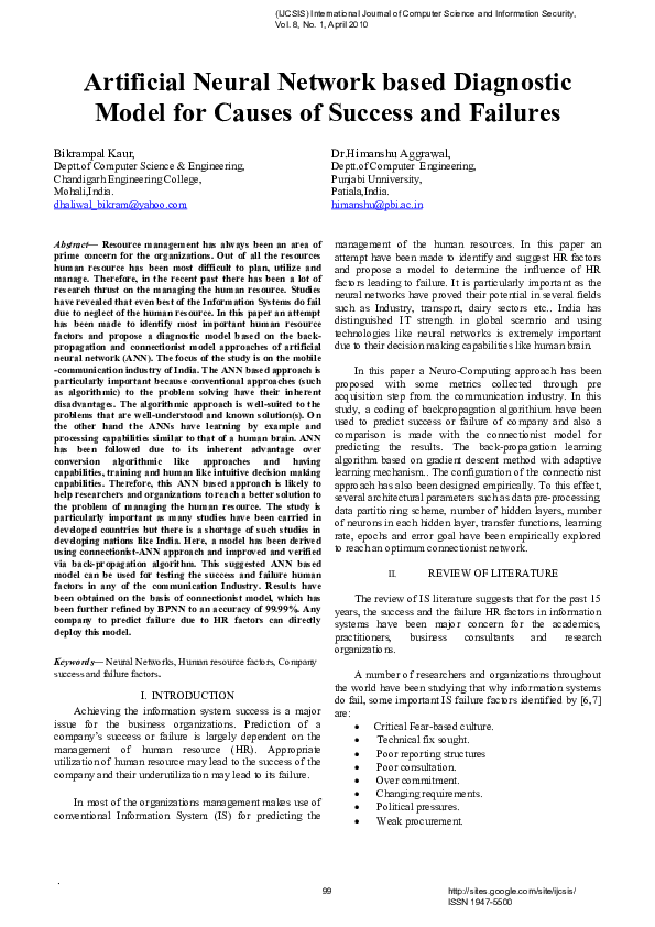 (PDF) Artificial Neural Network based Diagnostic Model For Causes of ...