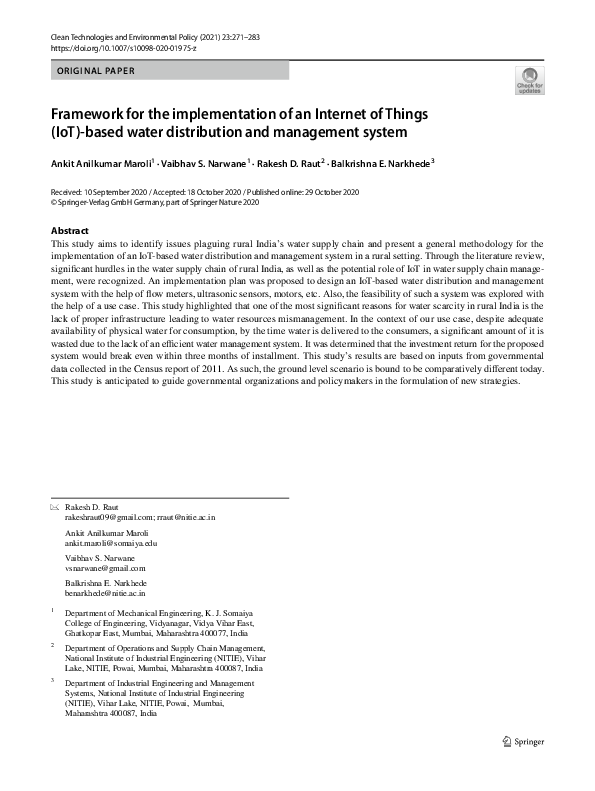 (PDF) Framework for the implementation of an Internet of Things (IoT ...