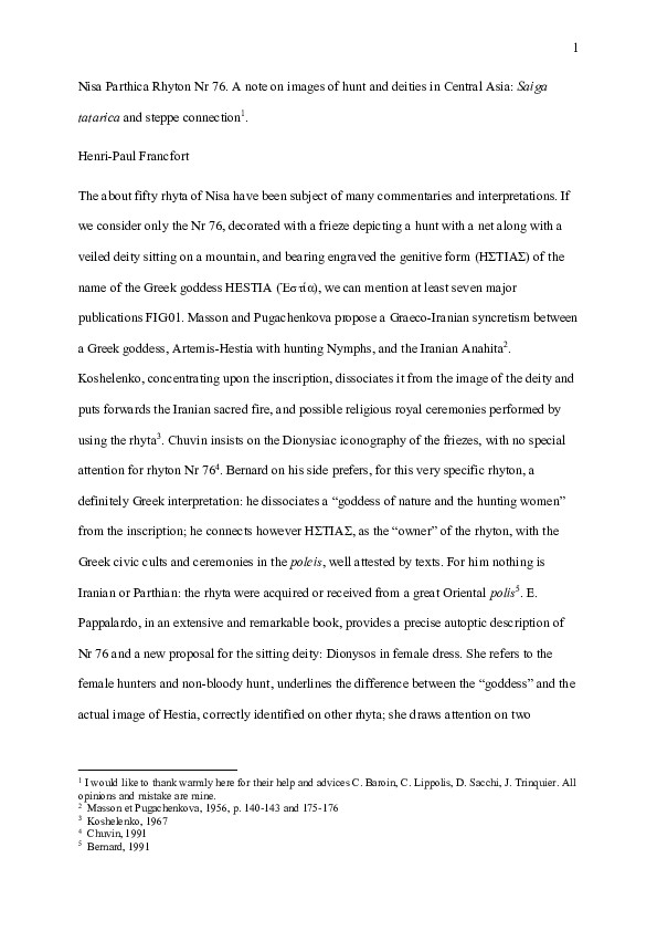 (PDF) H.-P. Francfort, 2021, «Nisa Parthica Rhyton Nr 76. A note on ...