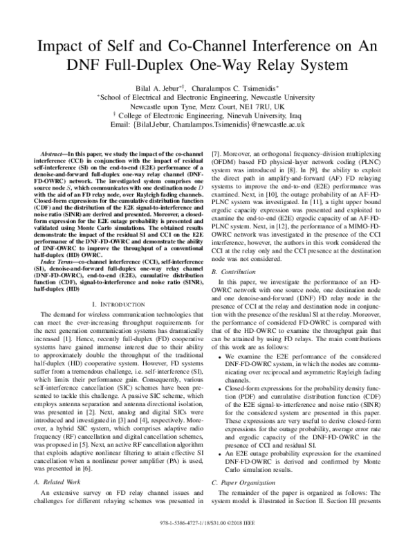 (PDF) Impact of Self and Co-Channel Interference on An DNF Full-Duplex ...