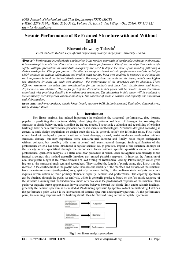 (PDF) Sesmic Performance of Rc Framed Structure with and Without Infill