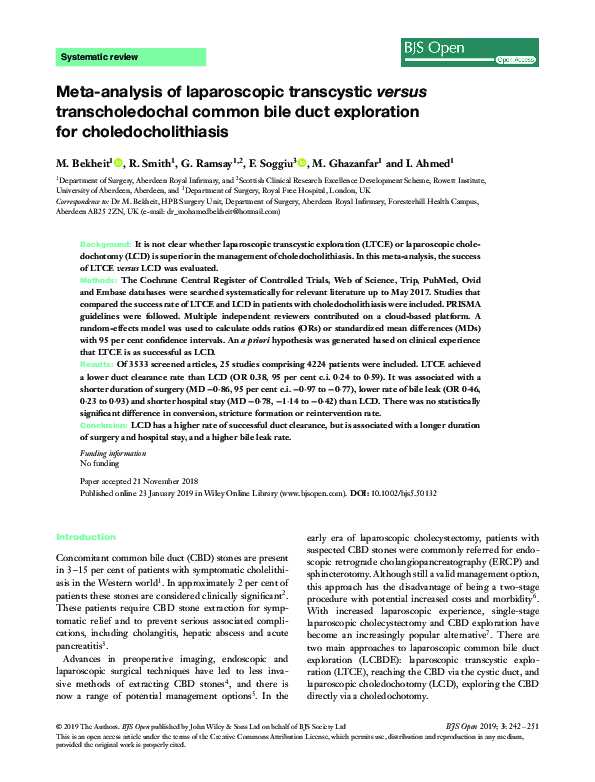 (PDF) Laparoscopic Transcystic Common Bile Duct Exploration in an Infant