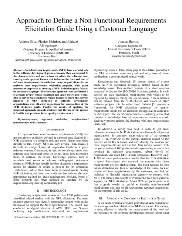(PDF) Approach to Define a Non-Functional Requirements Elicitation ...